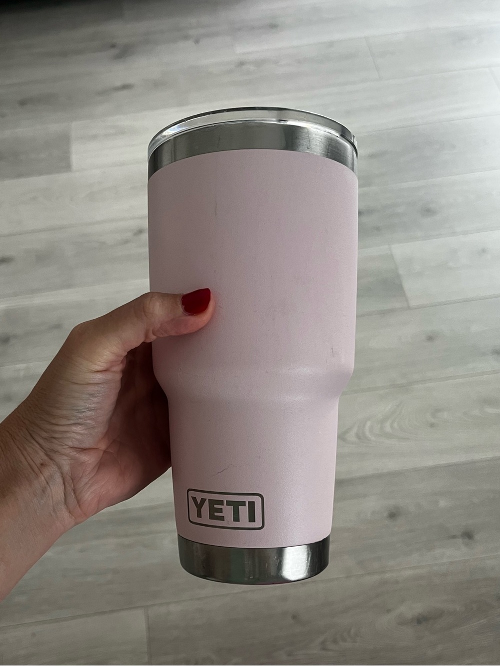 Baby pink Handheld YETI Tumbler